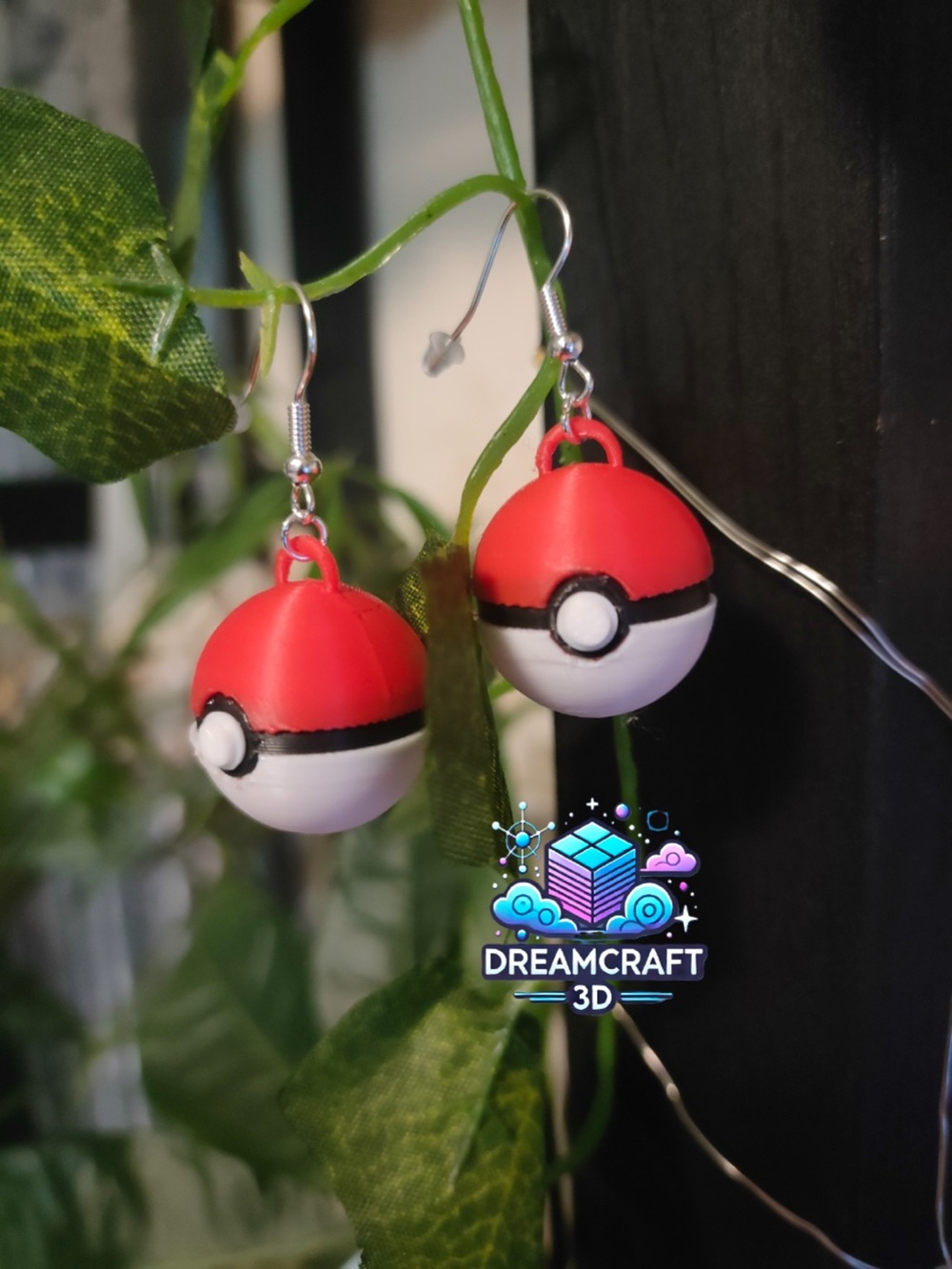 Red & White Pokeball Kids Earrings